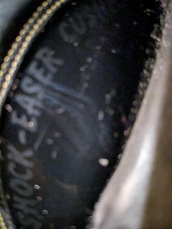 Vintage Stafford Black Leather Wingtip Shoes Size 11 EU 44 Cat\'s Paw Heels